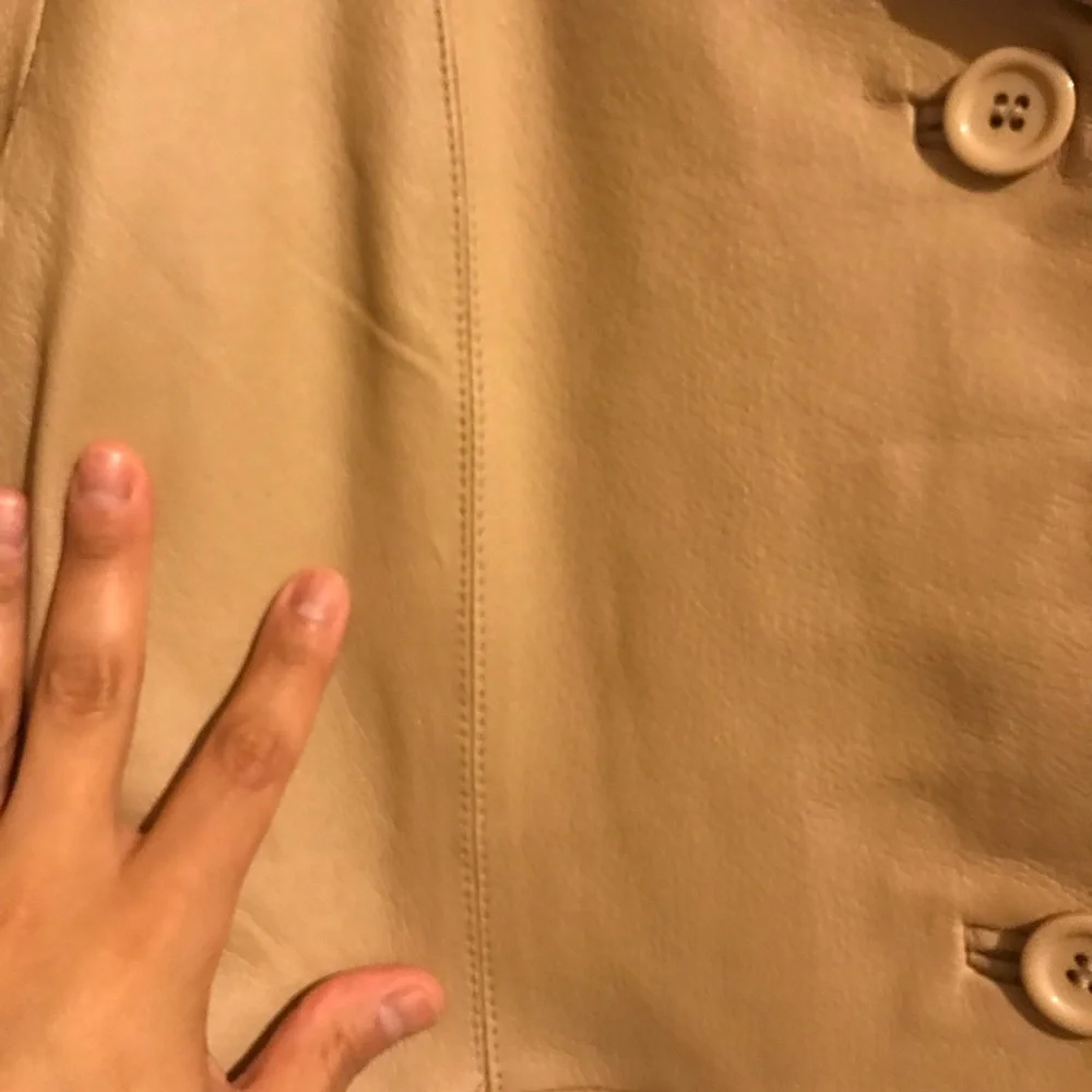 Tan Leather Jacket with Classic Tailoring